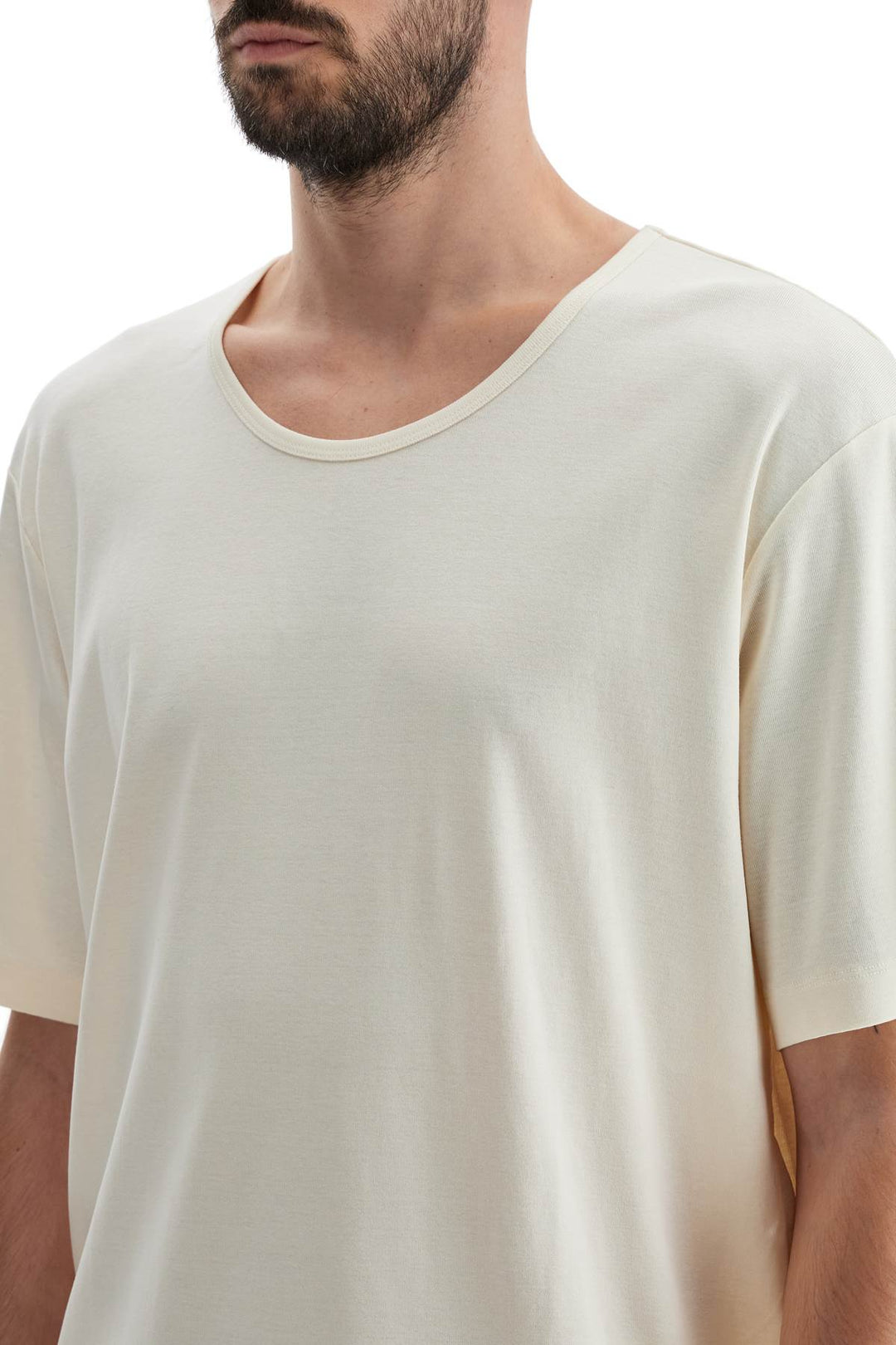 t-shirt with wide round neck-3