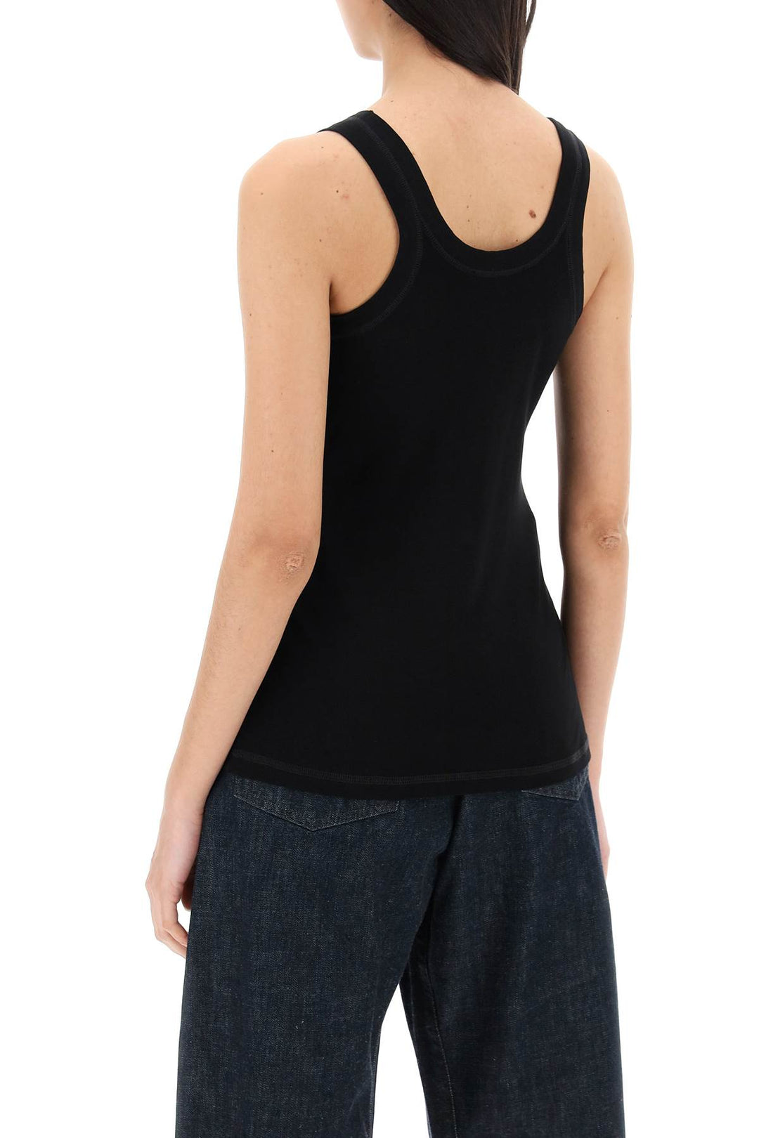 ribbed sleeveless top with-2