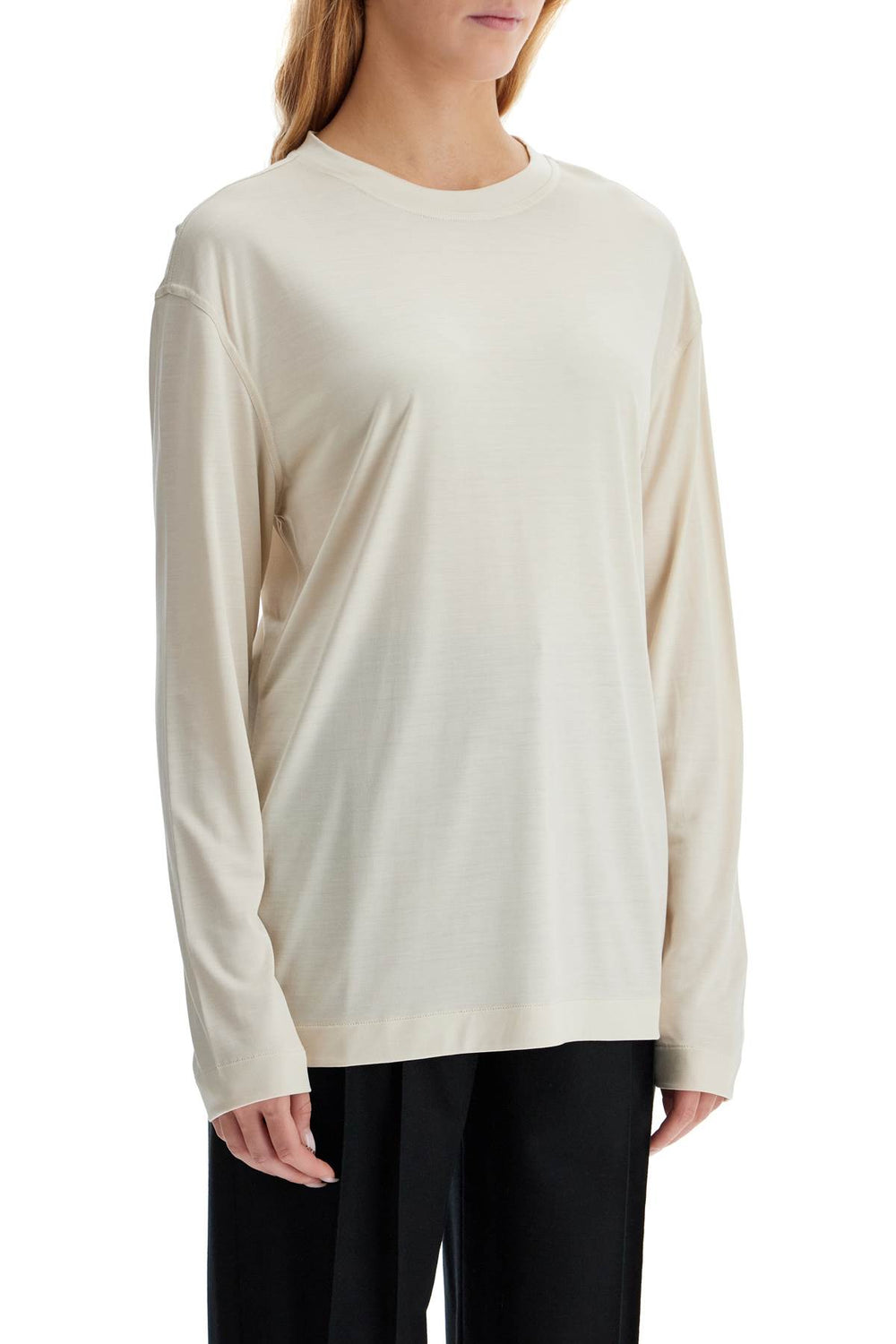 long-sleeved silk t-shirt for-1