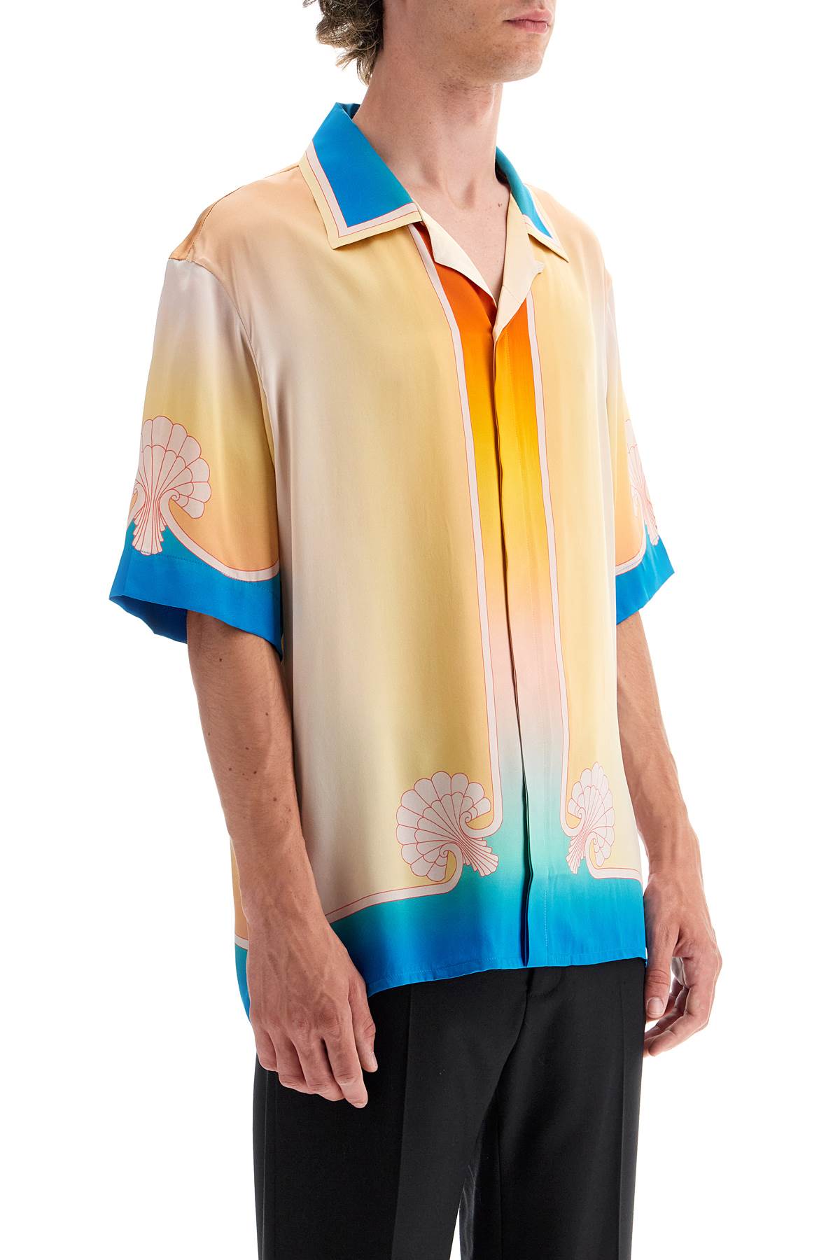 short-sleeved silk shirt-1
