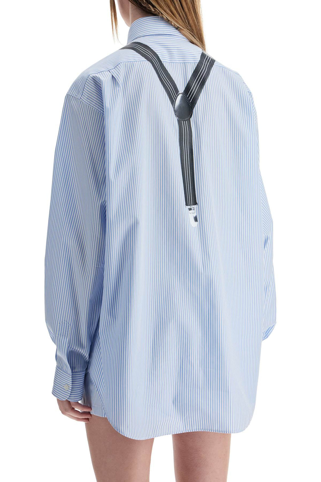 light blue cotton striped shirt with decorative straps-2