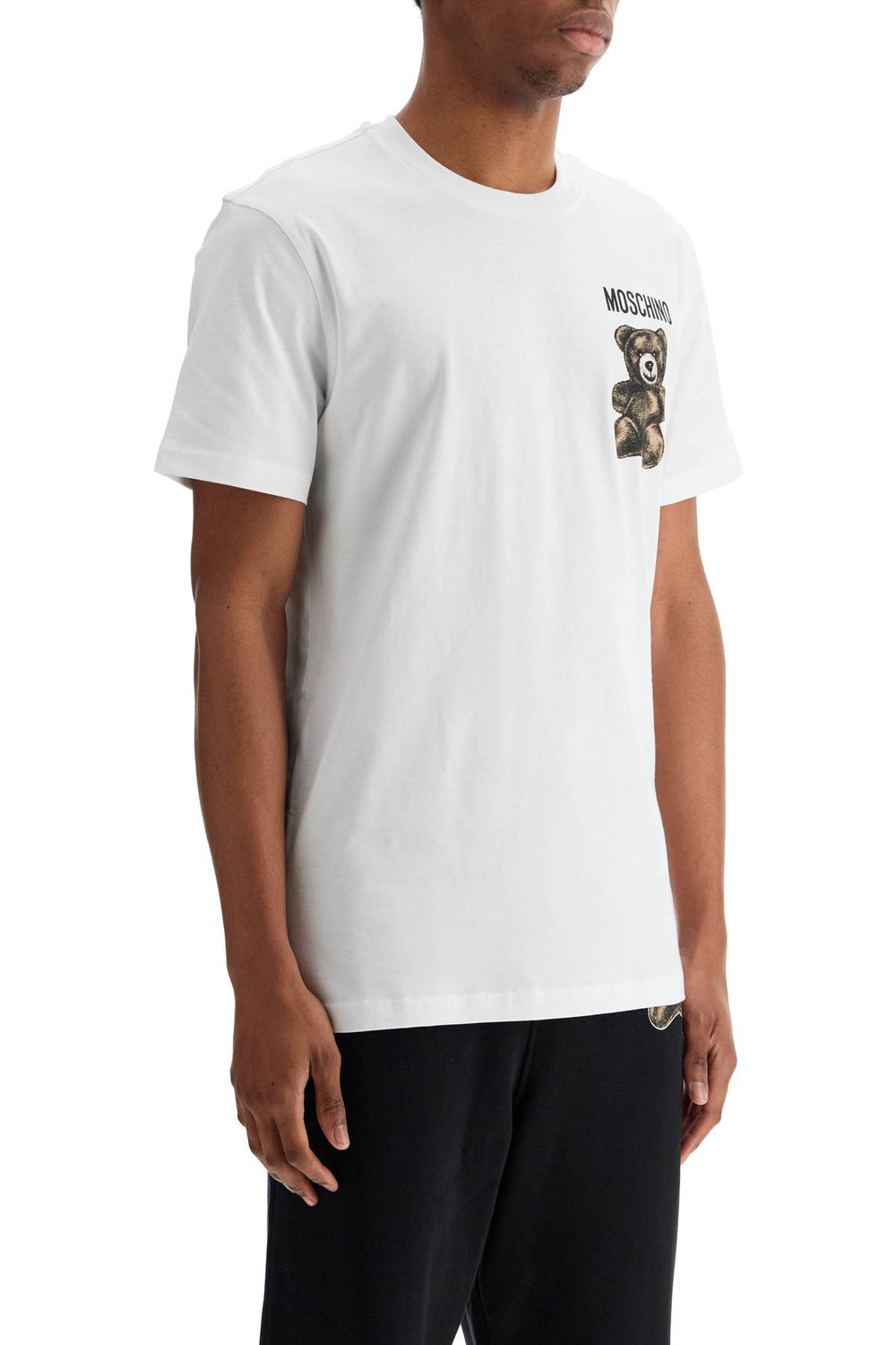 white cotton t-shirt with bear print-1