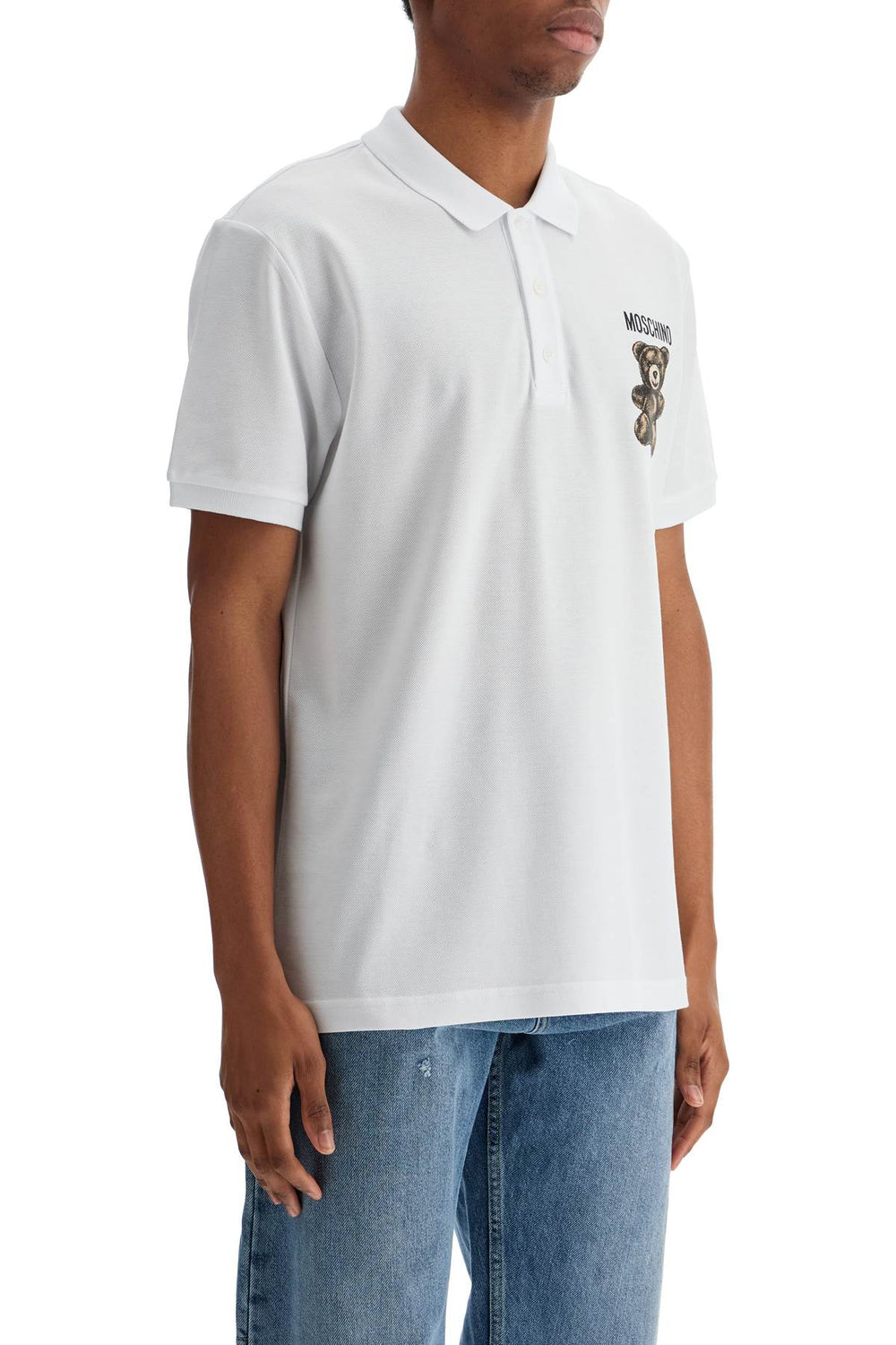 white cotton polo with embroidered logo-1