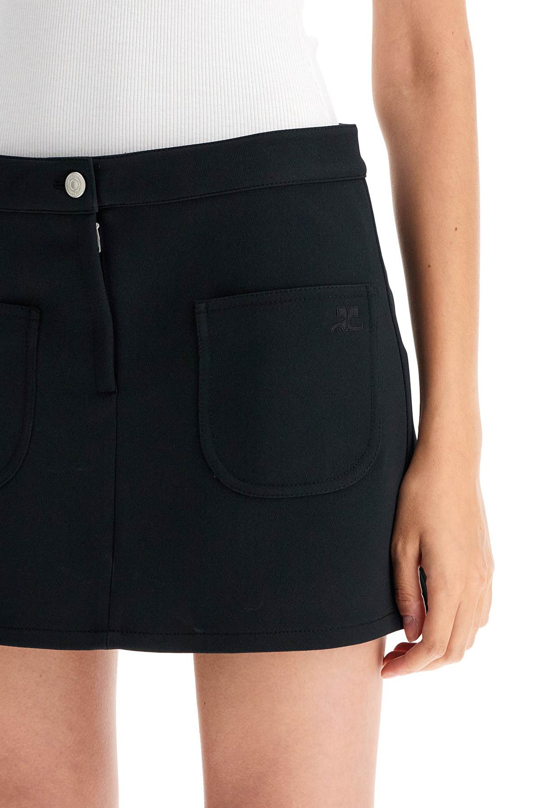 2-pocket twill mini skirt-3