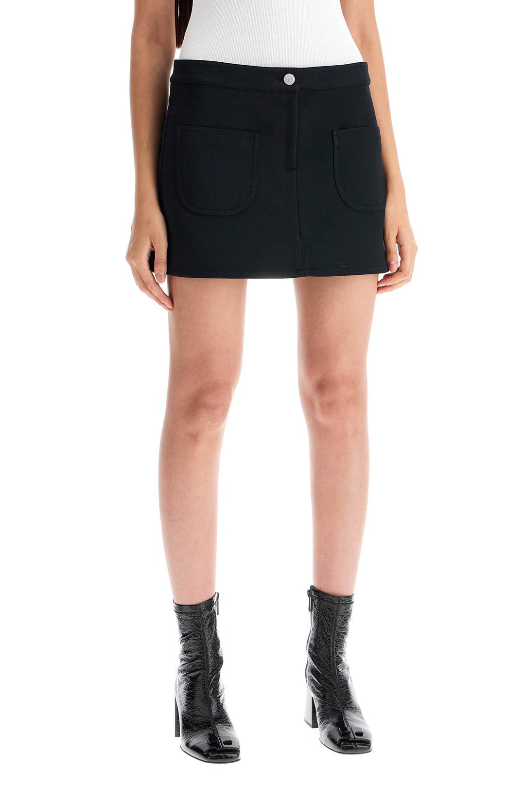 2-pocket twill mini skirt-1