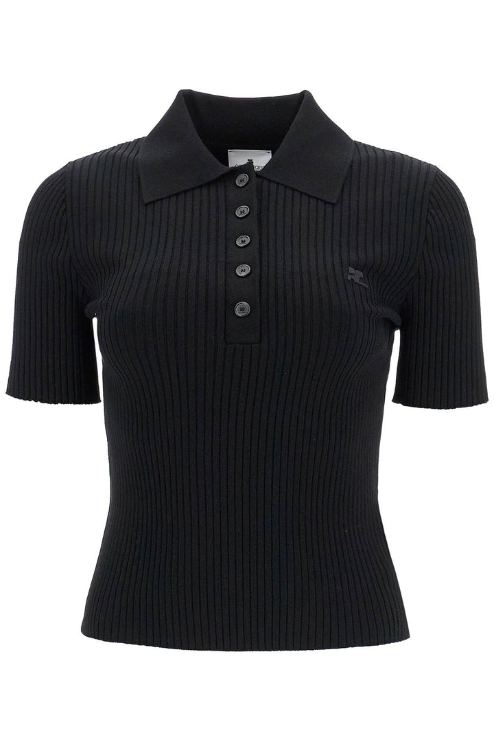 short-sleeved ribbed polo-0