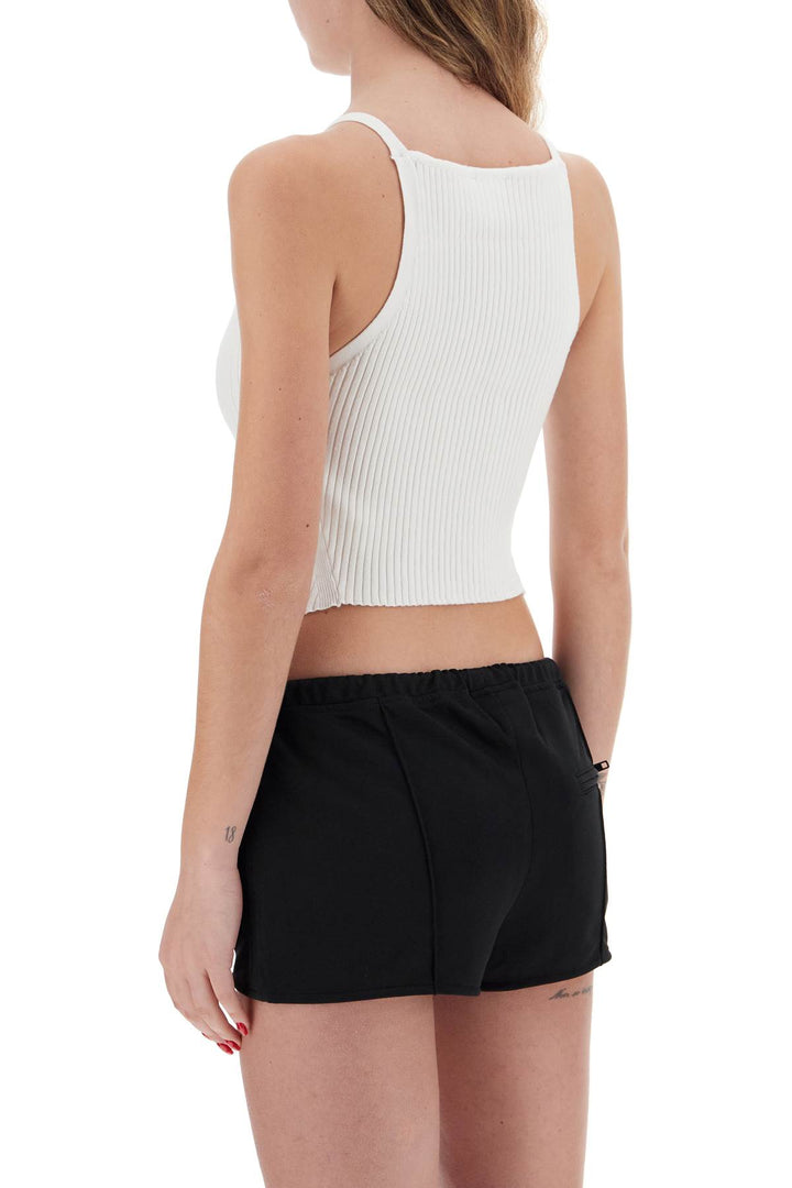 'ribbed knit tank top with pointed hem-2