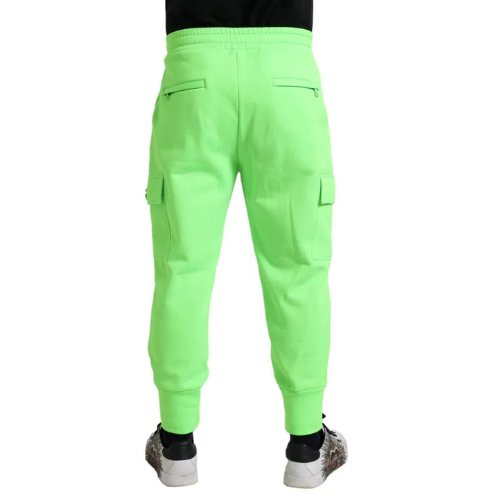 Neon Green Polyester Jogger Sweatpants Pants