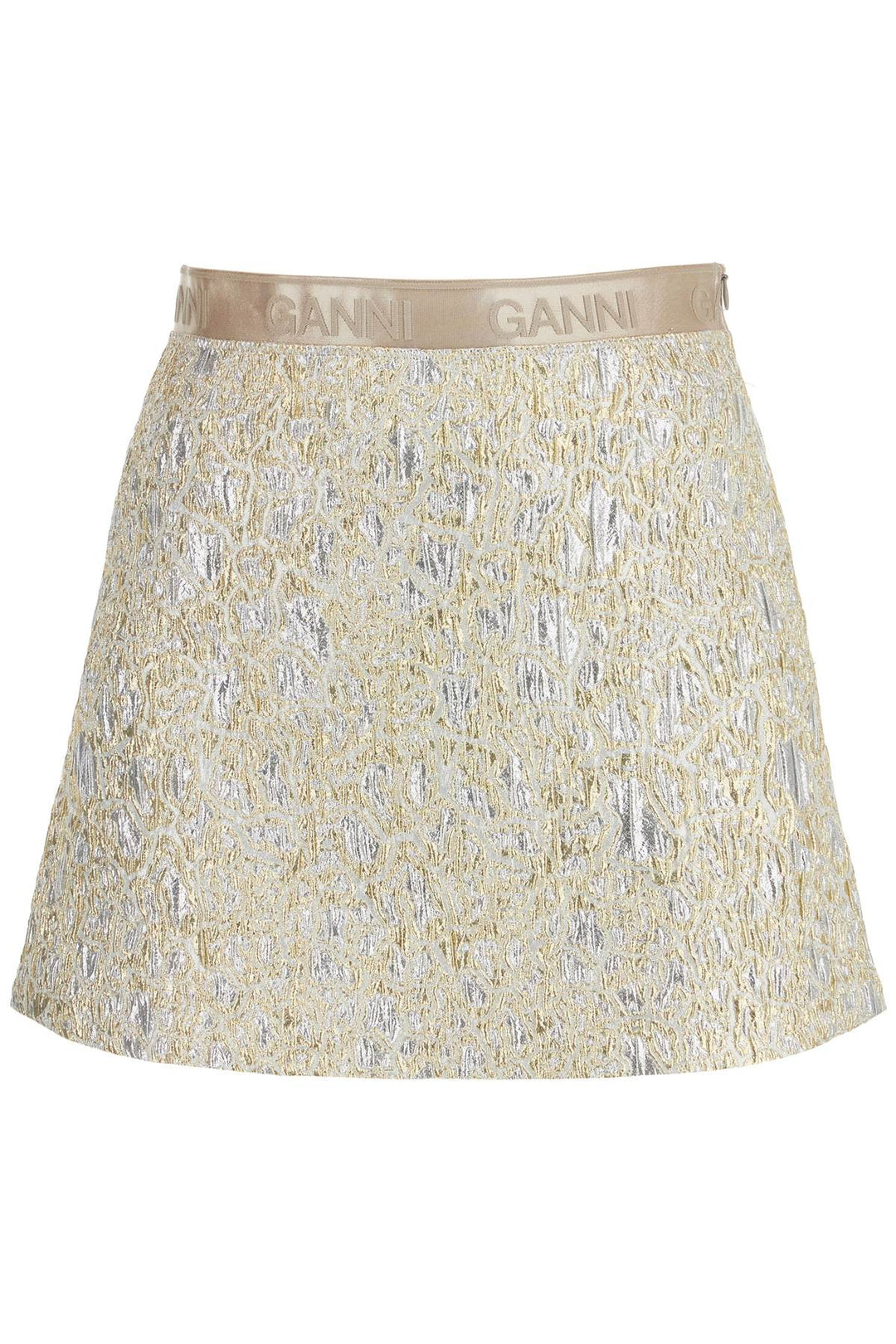 metallic cloqué mini skirt-0