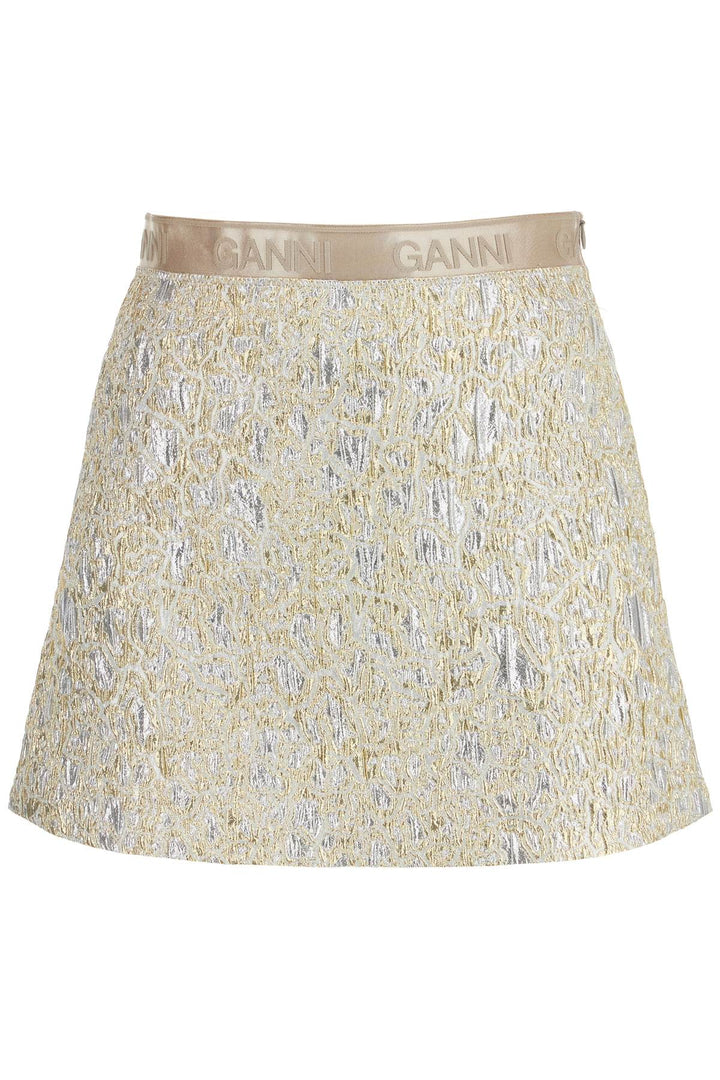 metallic cloqué mini skirt-0