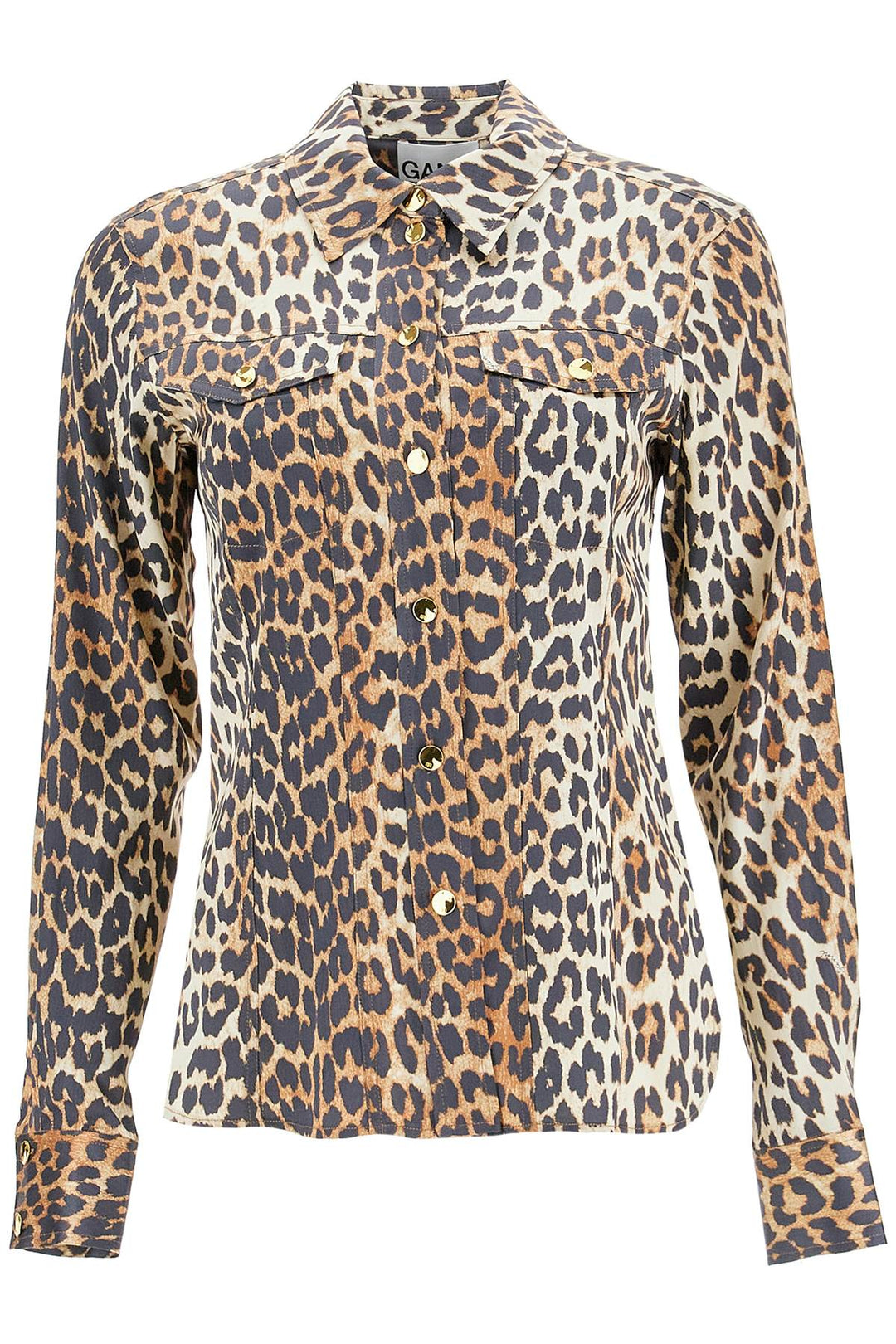 leopard print satin shirt-0