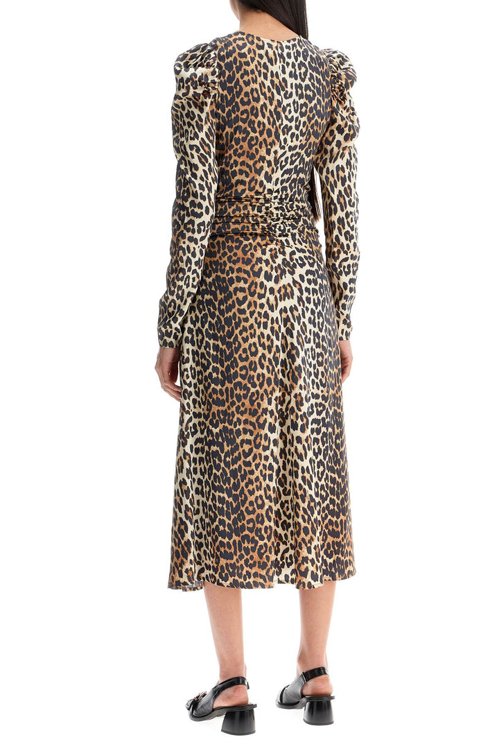 "animal print satin midi dress"-2