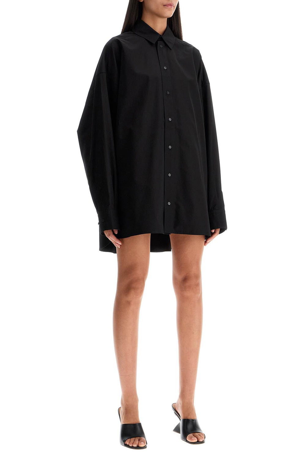 mini shirt dress with button closure-1