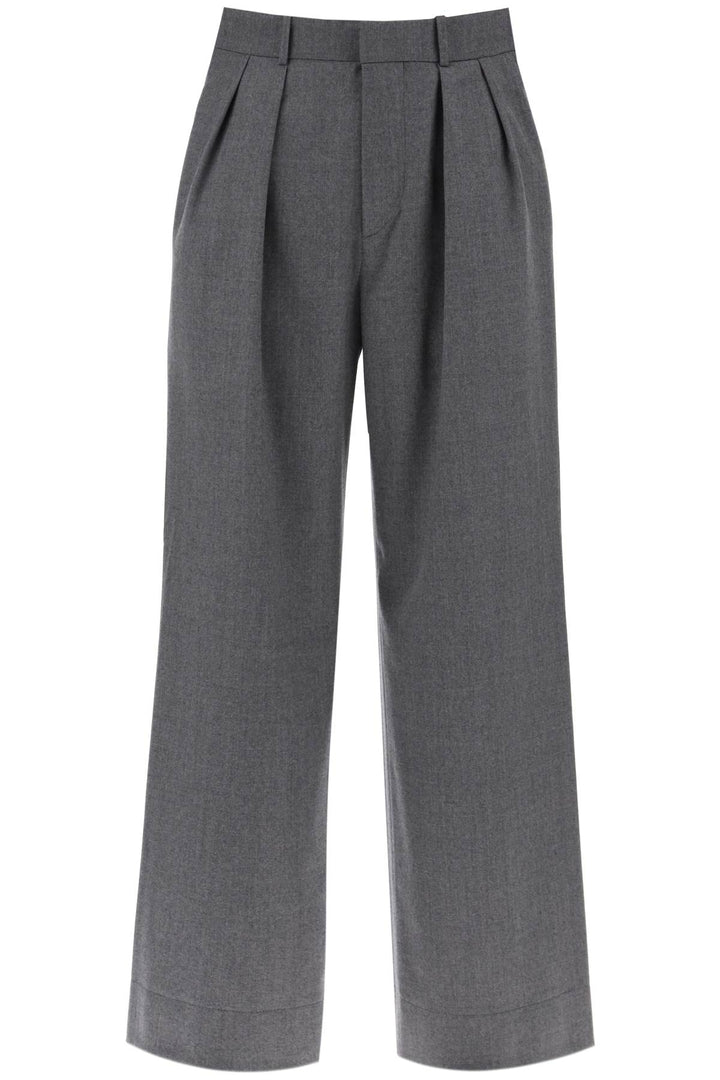 wide leg flannel trousers for men or-0