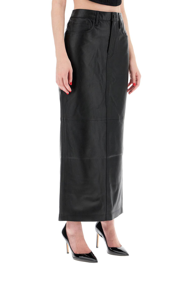 leather column skirt for women-1