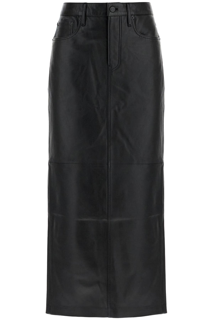 leather column skirt for women-0