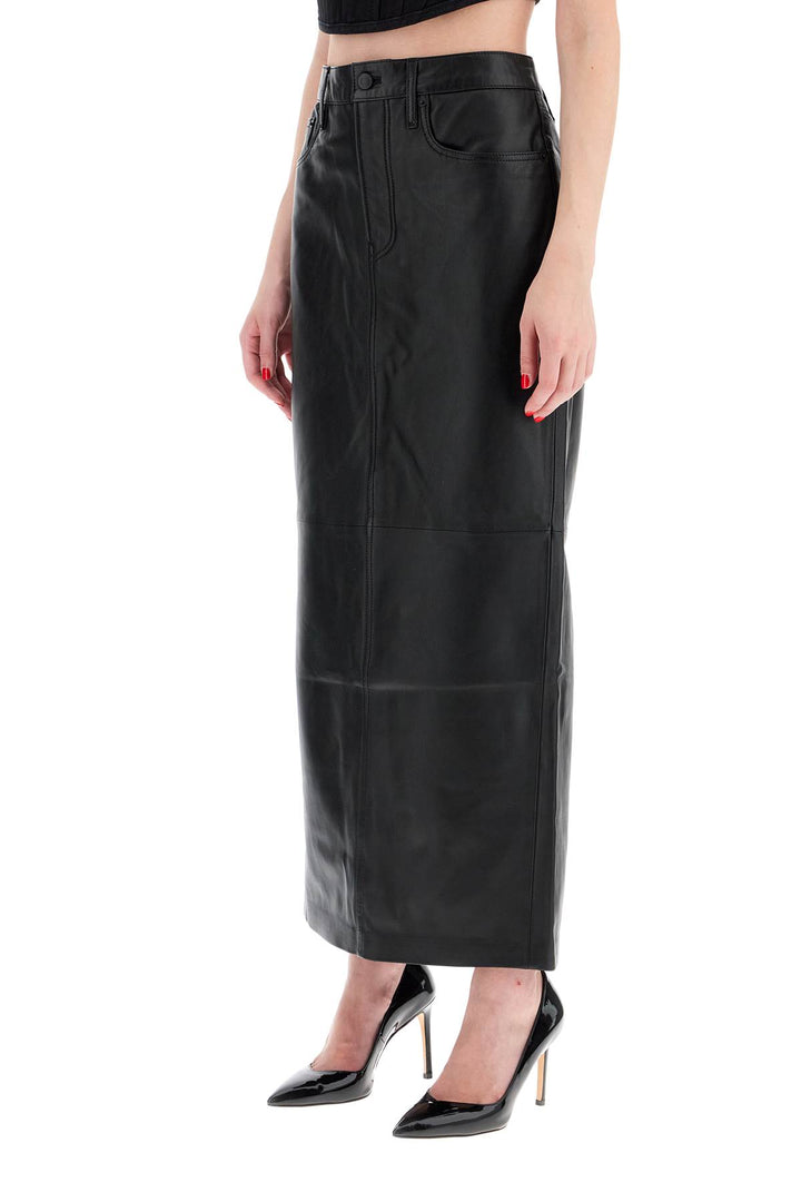 leather column skirt for women-3