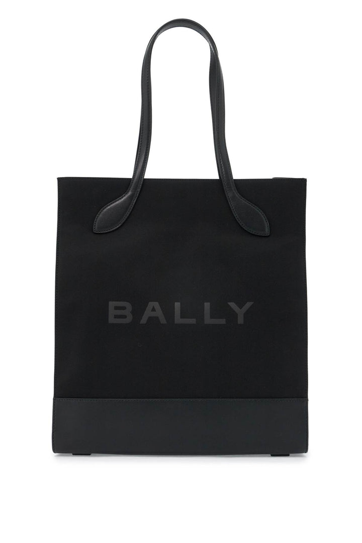 n/s nylon and leather tote bag-0