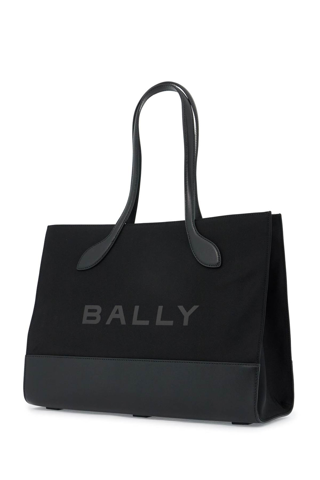 east/west nylon and leather tote bag-2