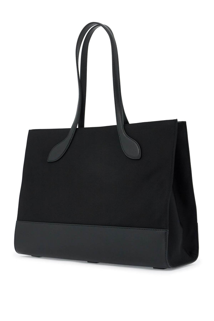 east/west nylon and leather tote bag-1