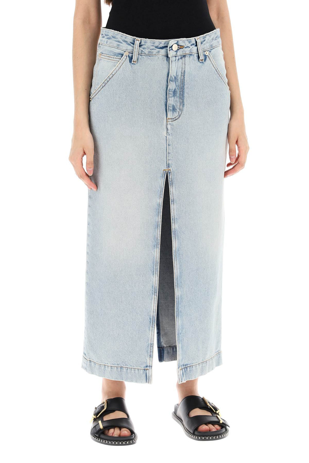 erika's denim midi skirt in-1