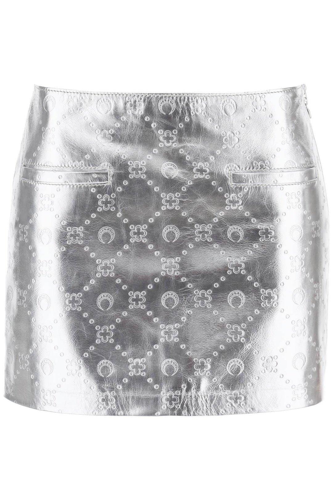 moonogram mini skirt in laminated leather-0