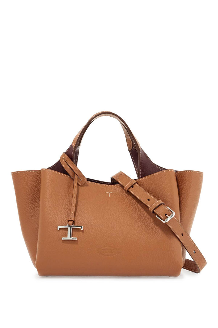 light brown calfskin mini handbag with 2 handles and shoulder strap-0