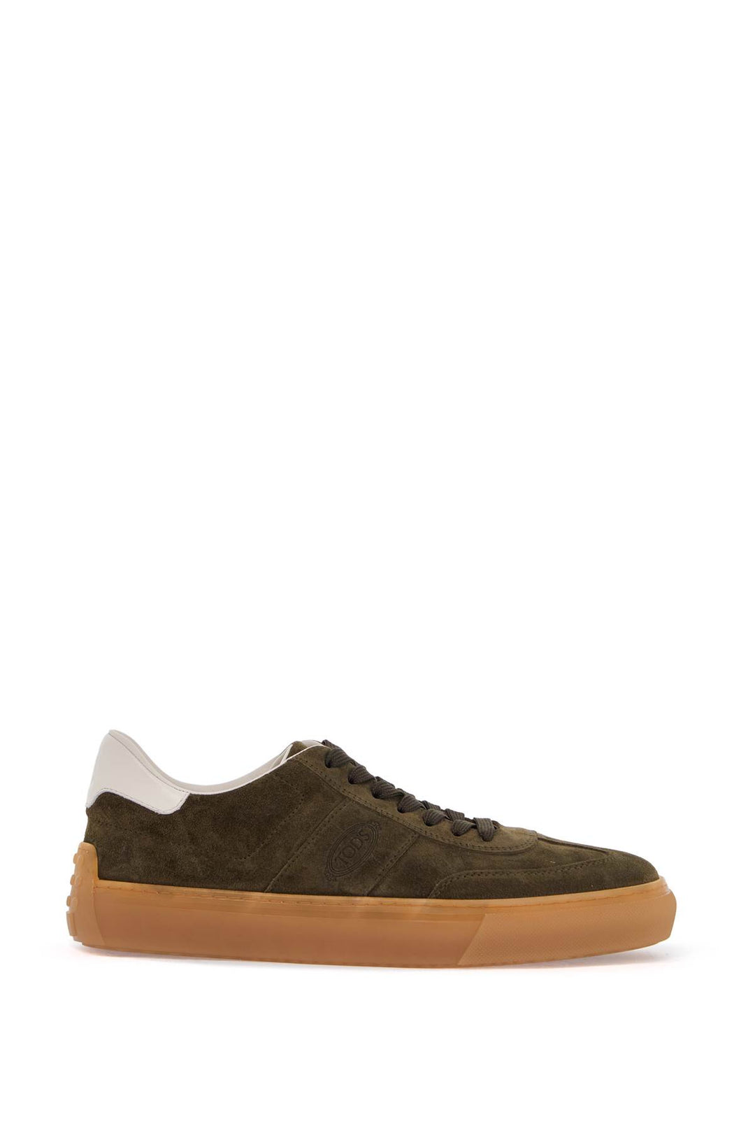 olive green suede lace-up shoes with non-slip sole-0