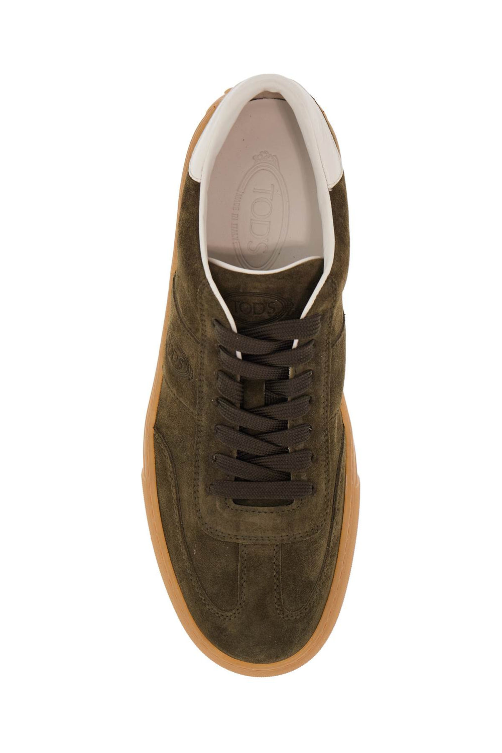 olive green suede lace-up shoes with non-slip sole-1