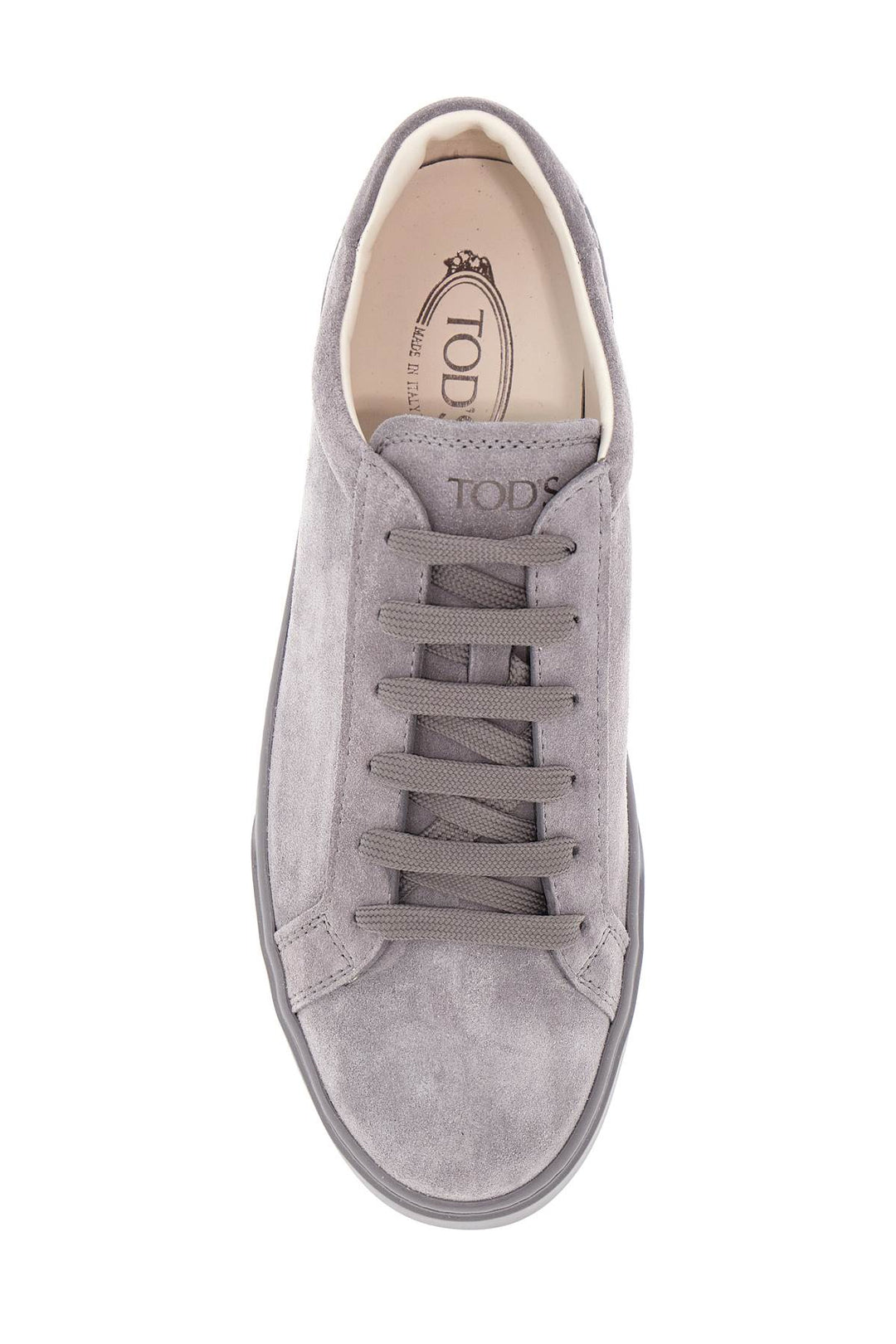 lace-up shoes in suede mouse grey with rubber sole-1