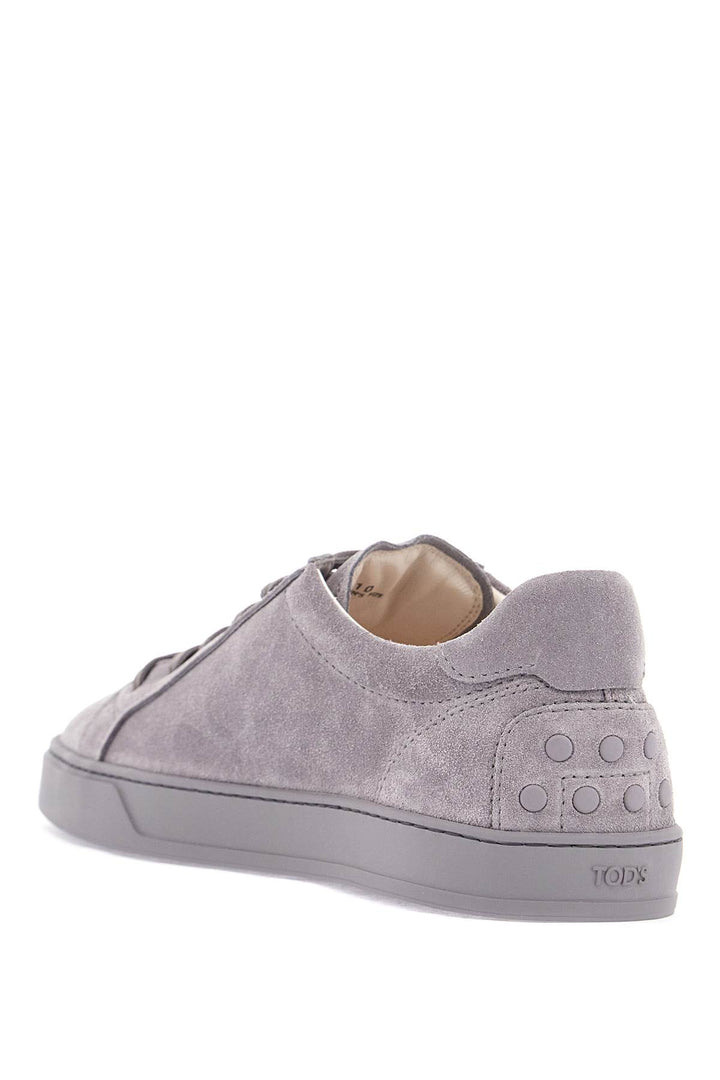 lace-up shoes in suede mouse grey with rubber sole-2