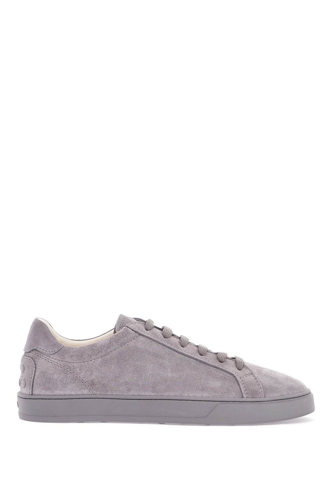 lace-up shoes in suede mouse grey with rubber sole-0