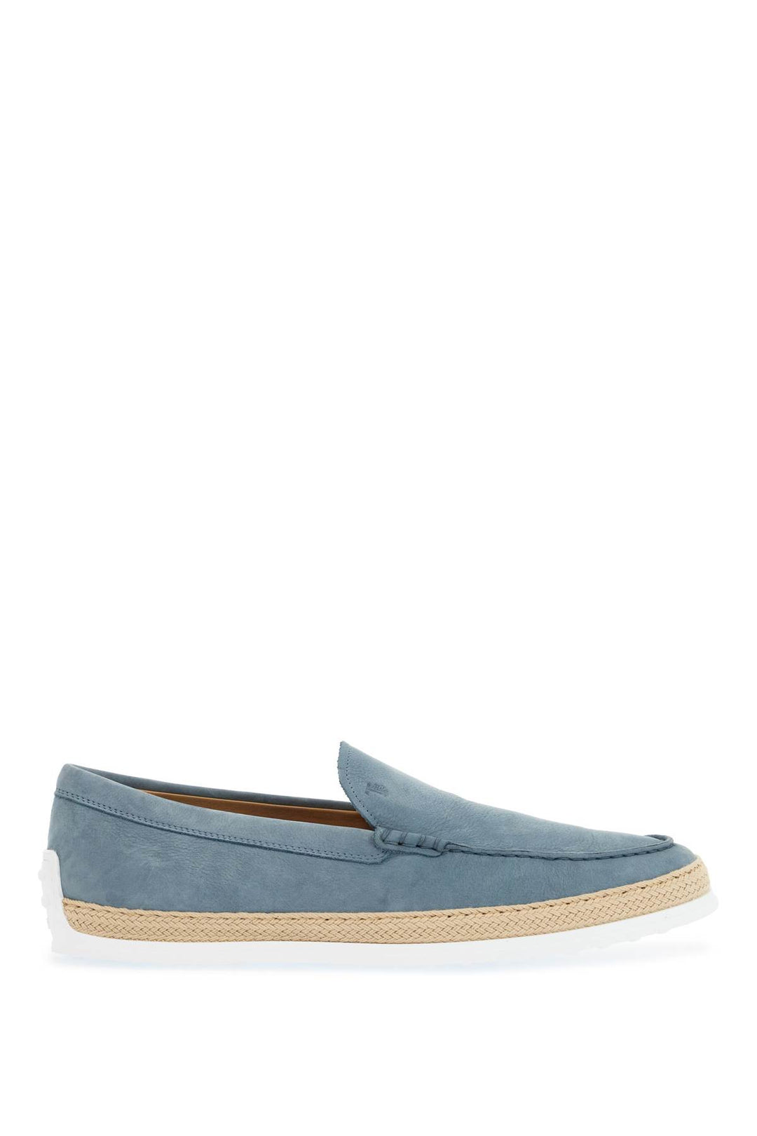 light blue calfskin loafers with rubber and rope sole-0