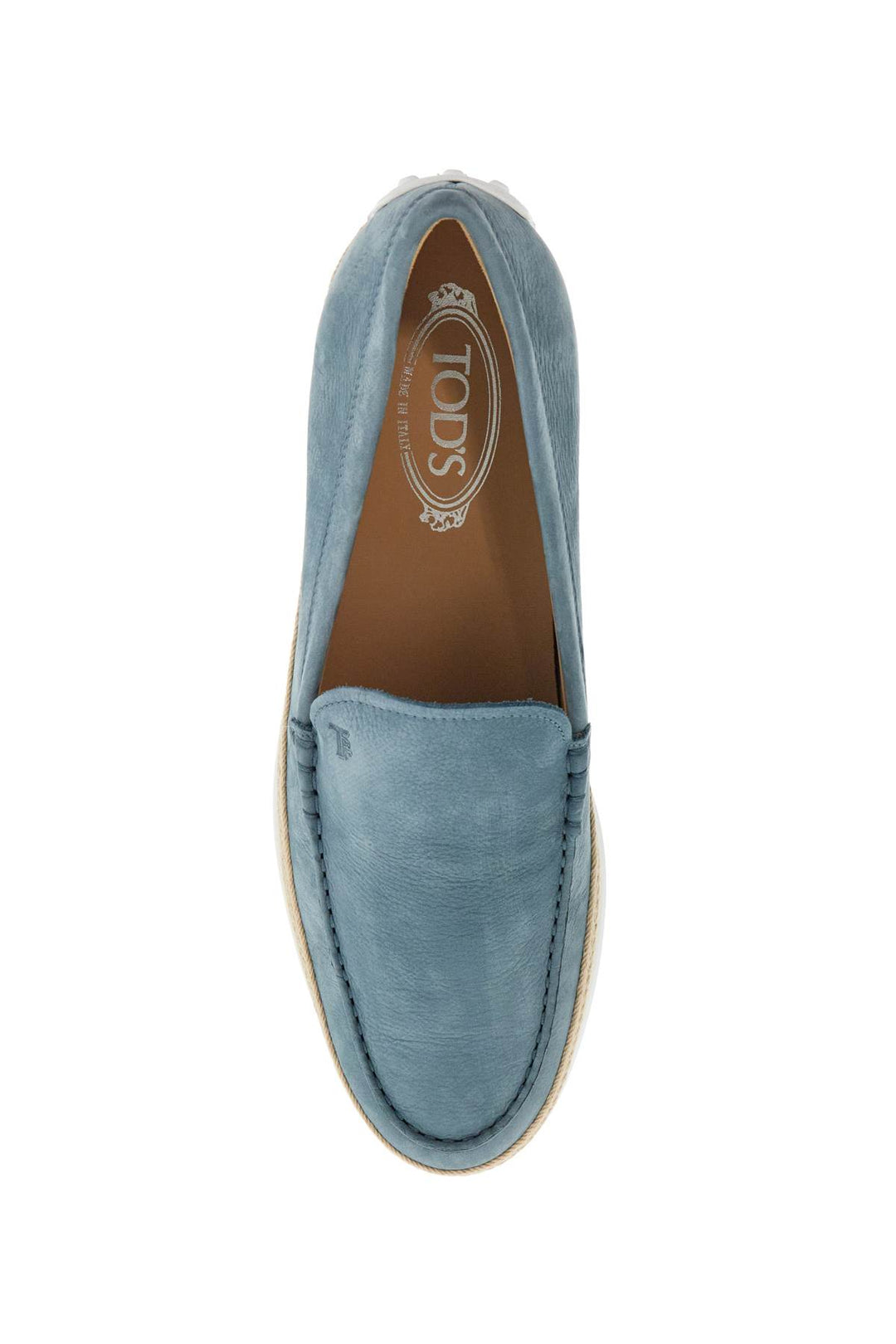 light blue calfskin loafers with rubber and rope sole-1