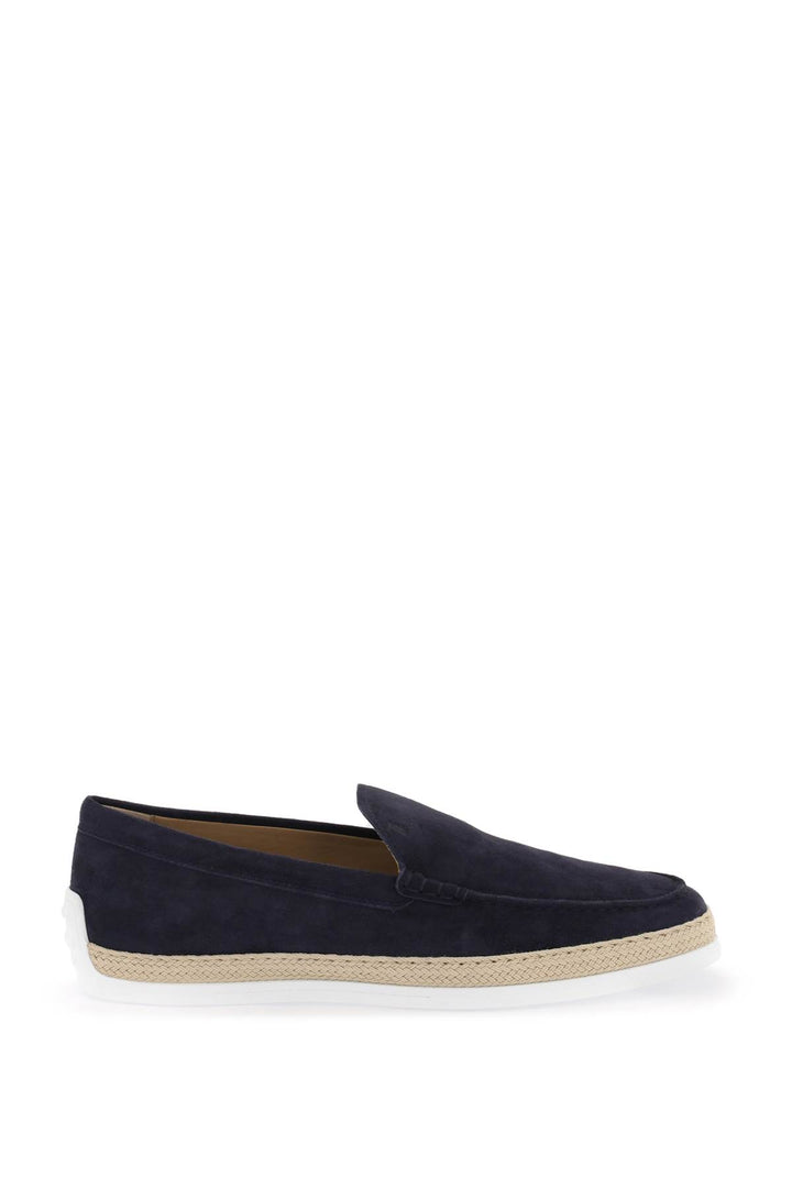 suede slip-on with rafia insert-0