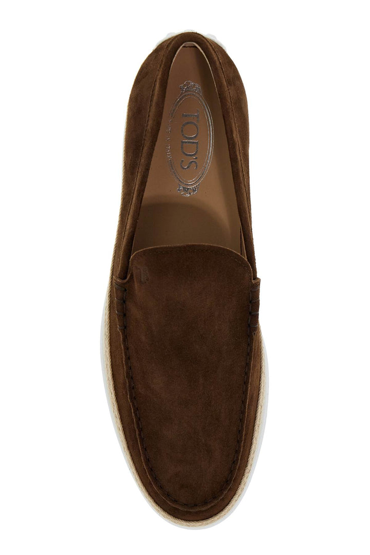 suede slip-on with rafia insert-1