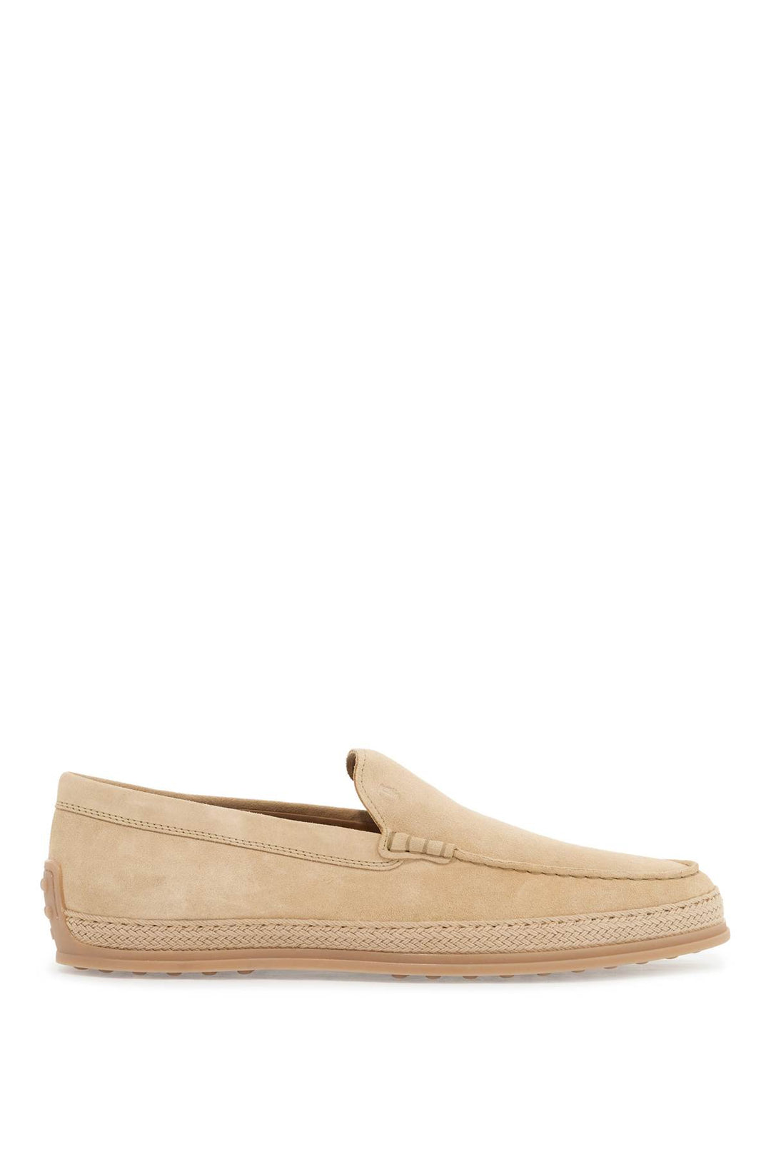 beige woven leather slip-on loafers with rubber sole-0