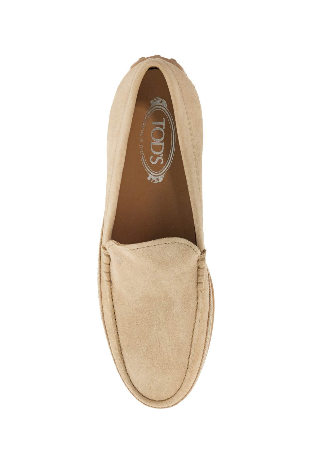 beige woven leather slip-on loafers with rubber sole-1