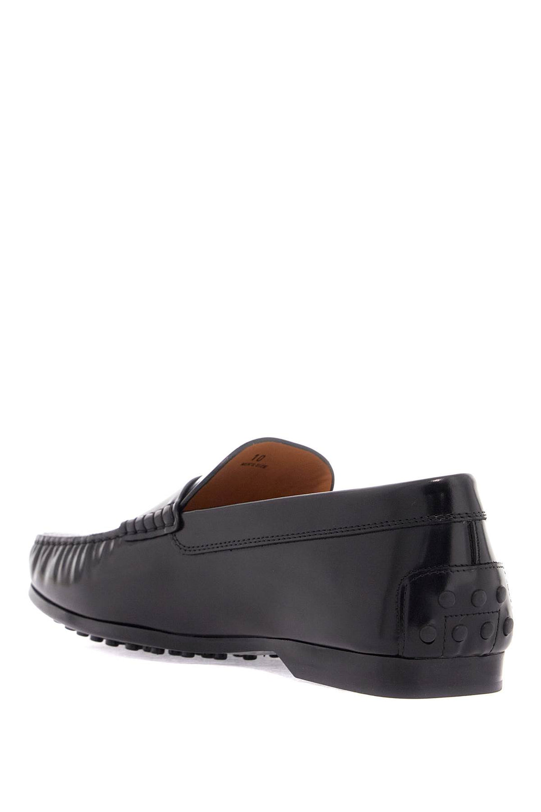 men's black calfskin loafers with elegant insert and rubber sole-2