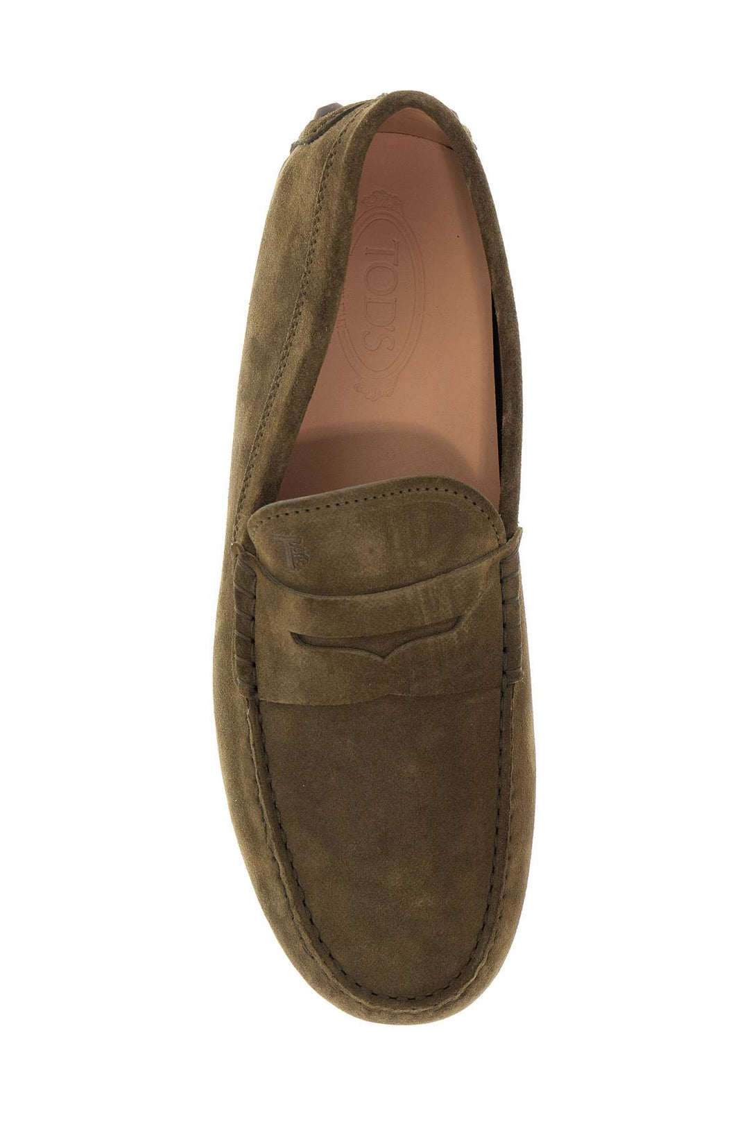 olive green suede loafers with rubber sole-1