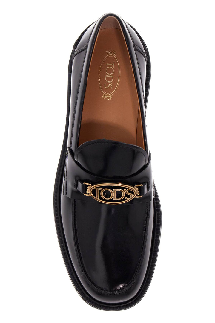 metal logo loafers with metal detailing-1