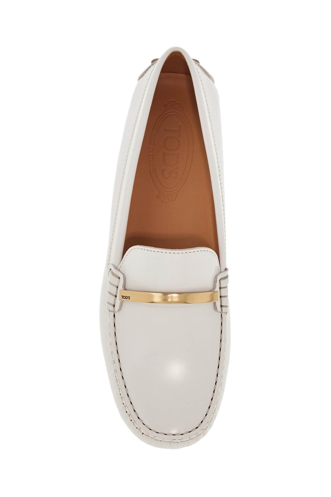 white lime calfskin driving loafer with low heel-1