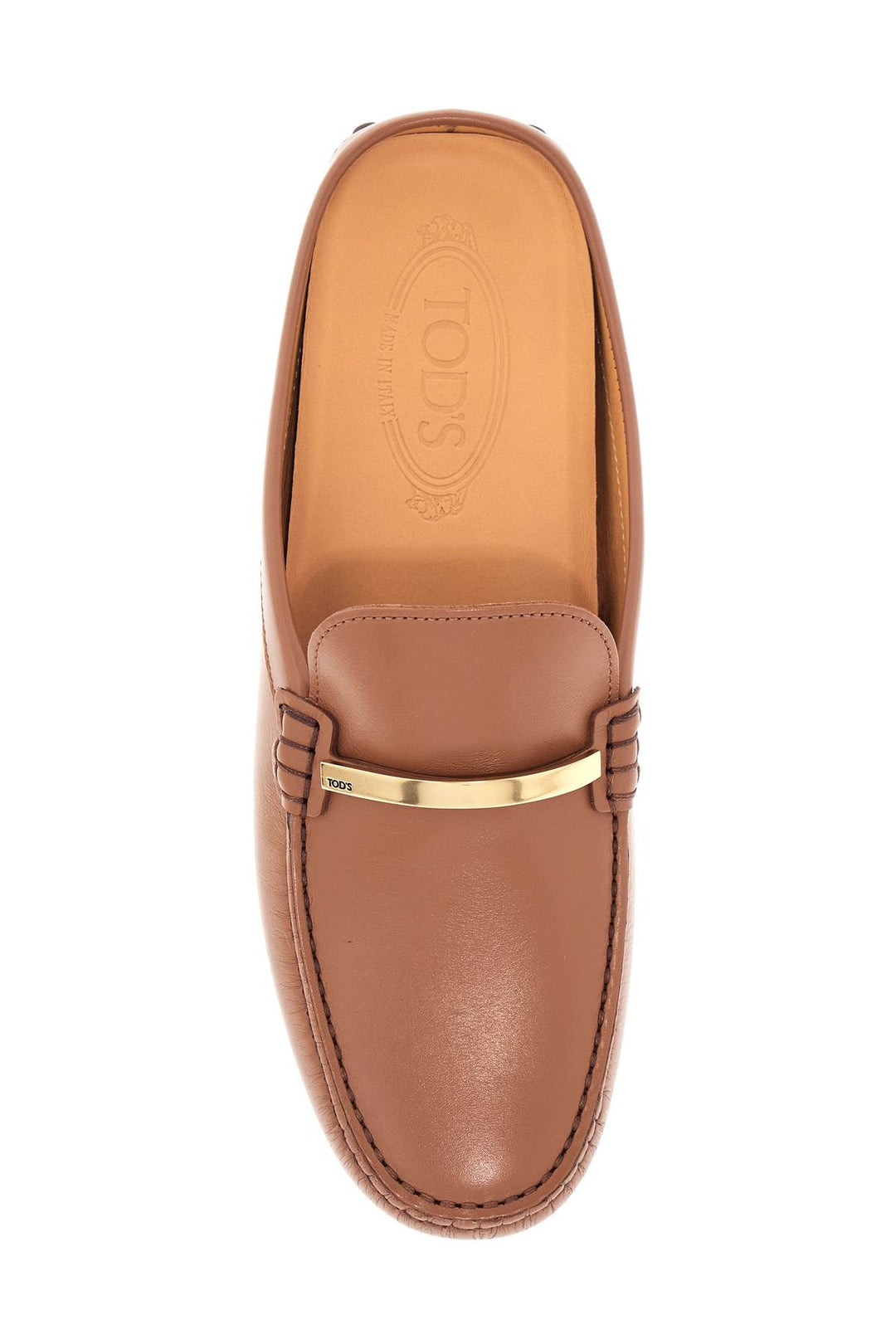 dark brown calfskin slip-on with metal detail-1