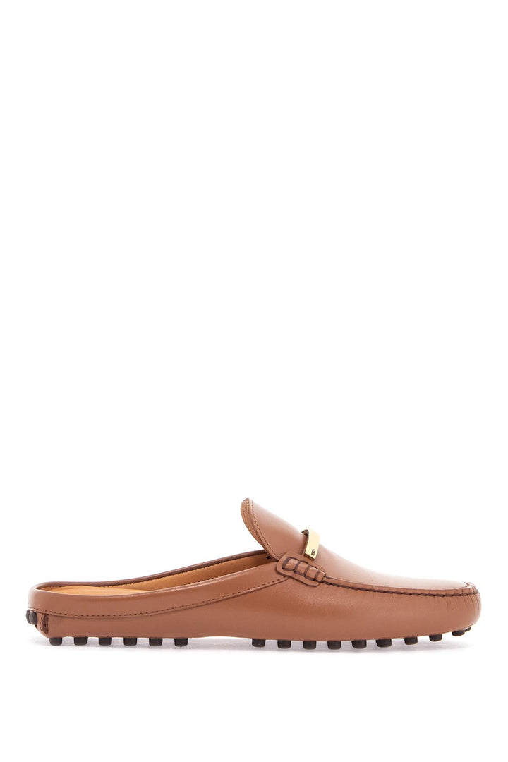 dark brown calfskin slip-on with metal detail-0