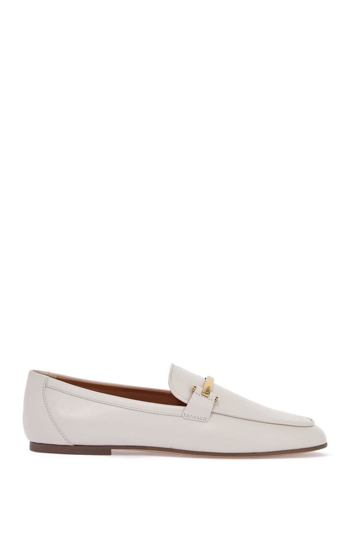 white calfskin moccasin with gold bar and velcro closure-0