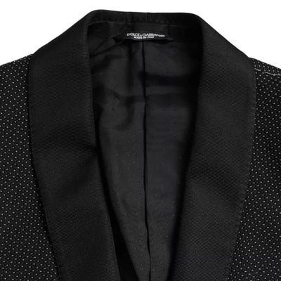 Black Jacquard MARTINI Single Breasted Coat Blazer