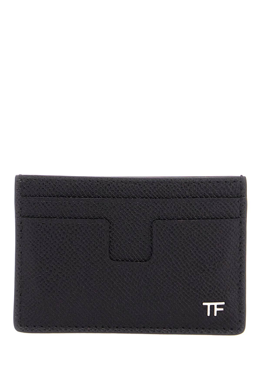 black minimalist calfskin credit card holder-0