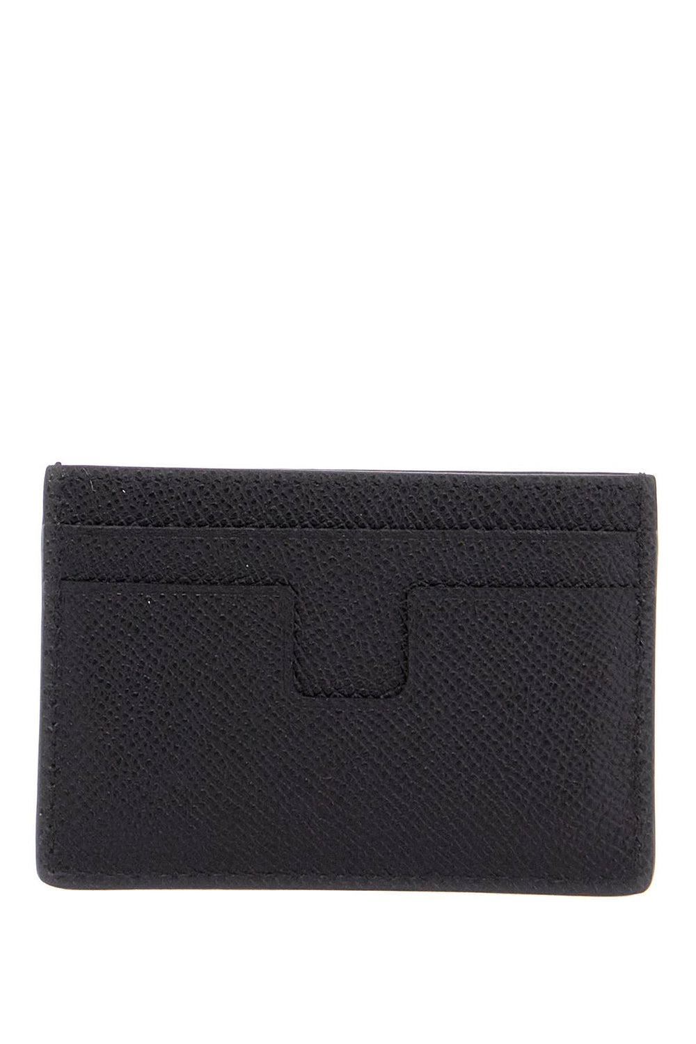 black minimalist calfskin credit card holder-1