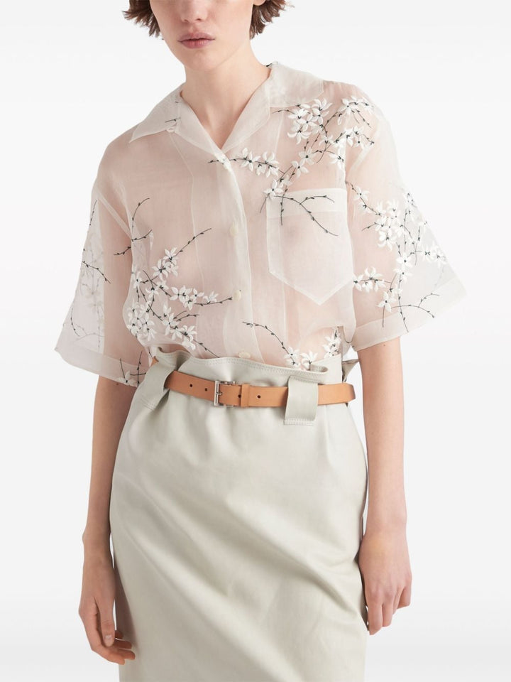 floral-embroidered short-sleeved sheer shirt-3