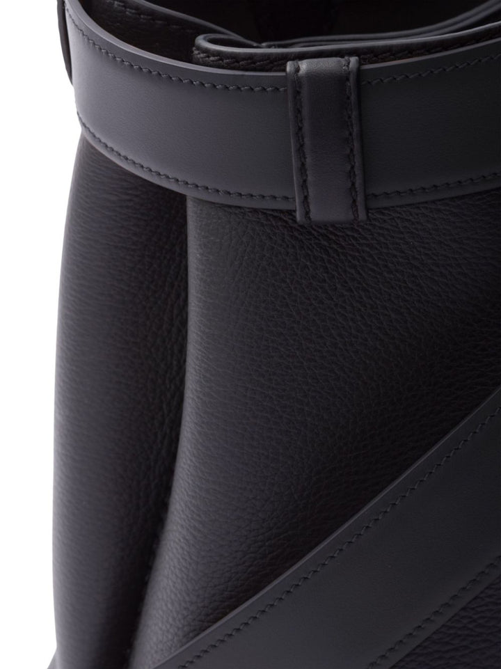 medium belted leather handbag-6